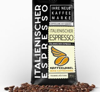 Authentischer italienischer Espresso mit dichter Crema, frisch geröstet in unserer Kaffeerösterei