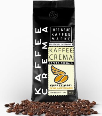 Frisch gerösteter Kaffee Crema aus unserer Kaffeerösterei mit goldener Crema
